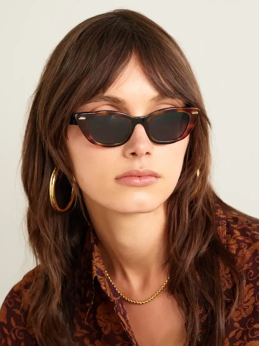 FENDI EYEWEAR Interlace Cat-eye Leather-trimmed Tortoiseshell Acetate Sunglasses | Thumbnail 2 FENDI EYEWEAR Interlace Cat-eye Leather-trimmed Tortoiseshell Acetate Sunglasses | Thumbnail 2