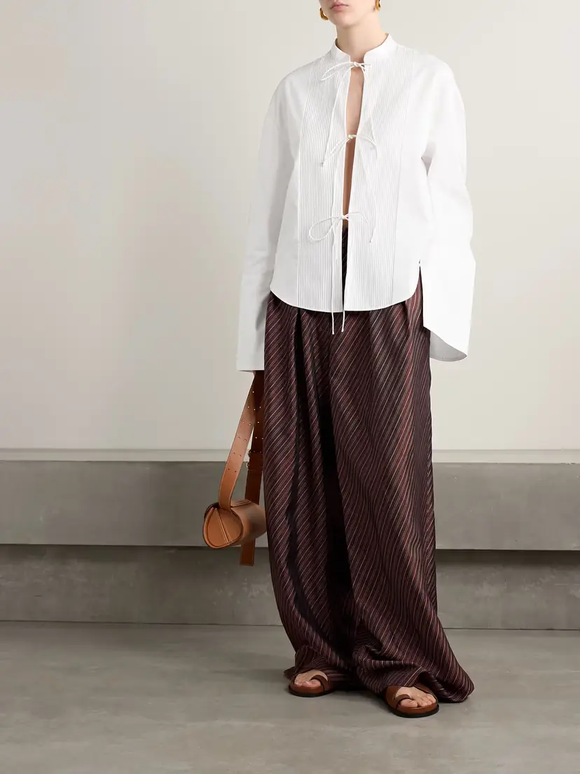 Adam Lippes Mick Oversized Pintucked Organic Cotton-poplin Shirt | Thumbnail 2
