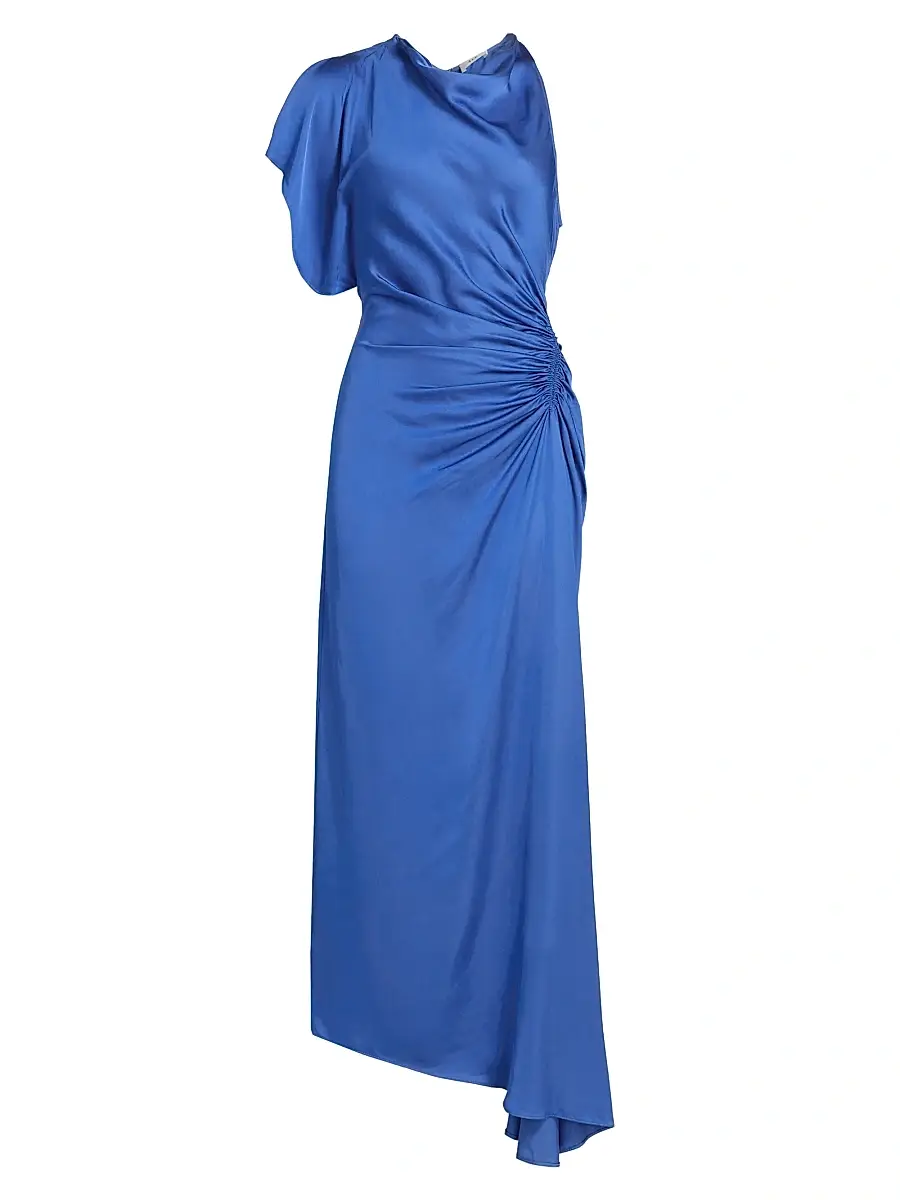 A.L.C. Women's Pia Satin Midi-Dress - Lapis | Image 1 A.L.C. Women's Pia Satin Midi-Dress - Lapis | Image 1