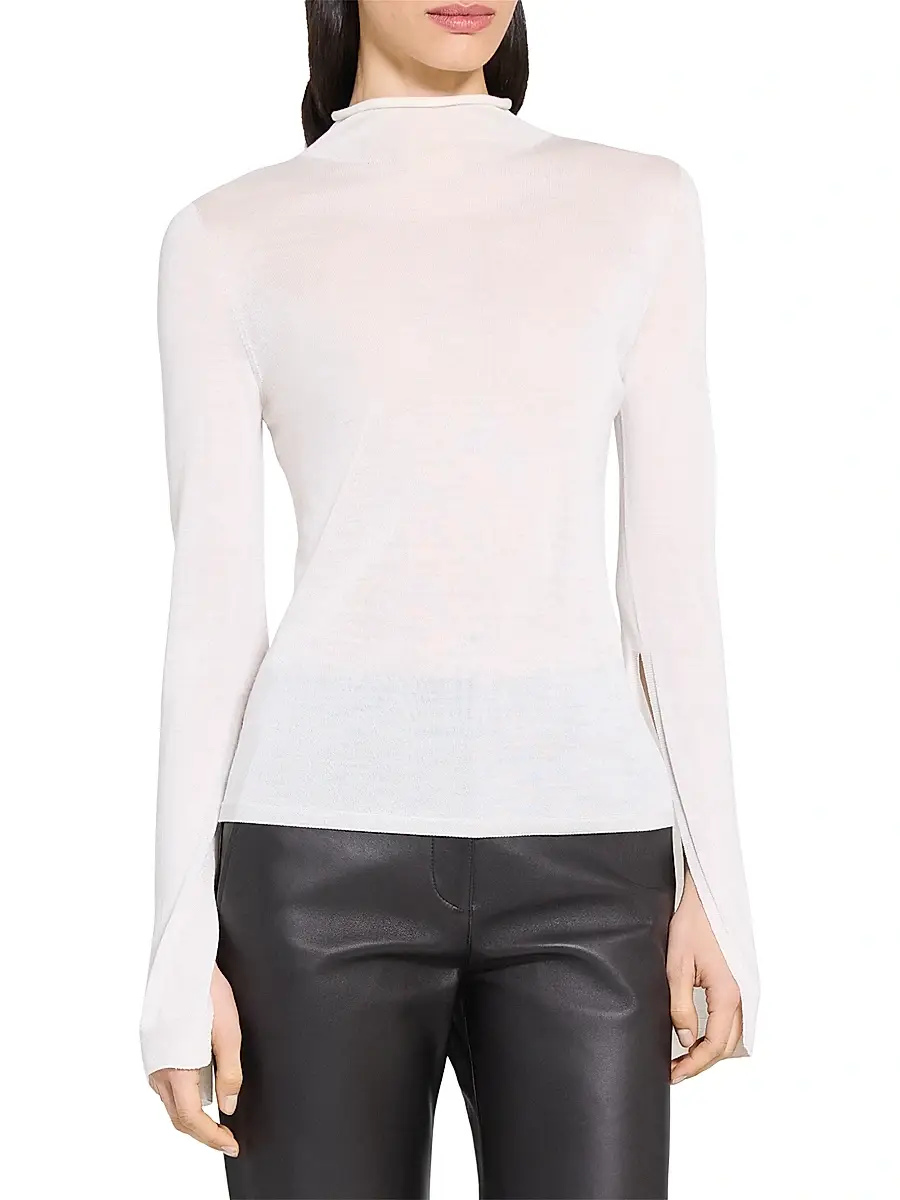 Theory Women's Wool-Blend Turtleneck Sweater | Thumbnail 3 Theory Women's Wool-Blend Turtleneck Sweater | Thumbnail 3