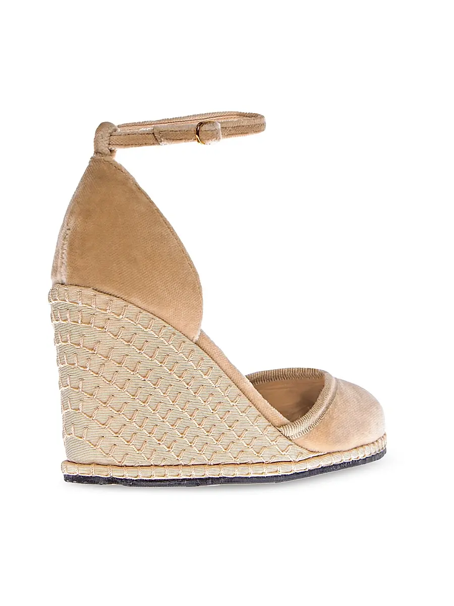 Vibi Venezia Women's Timeless Delfina 100MM Cotton Velvet Wedge Pumps | Thumbnail 2 Vibi Venezia Women's Timeless Delfina 100MM Cotton Velvet Wedge Pumps | Thumbnail 2