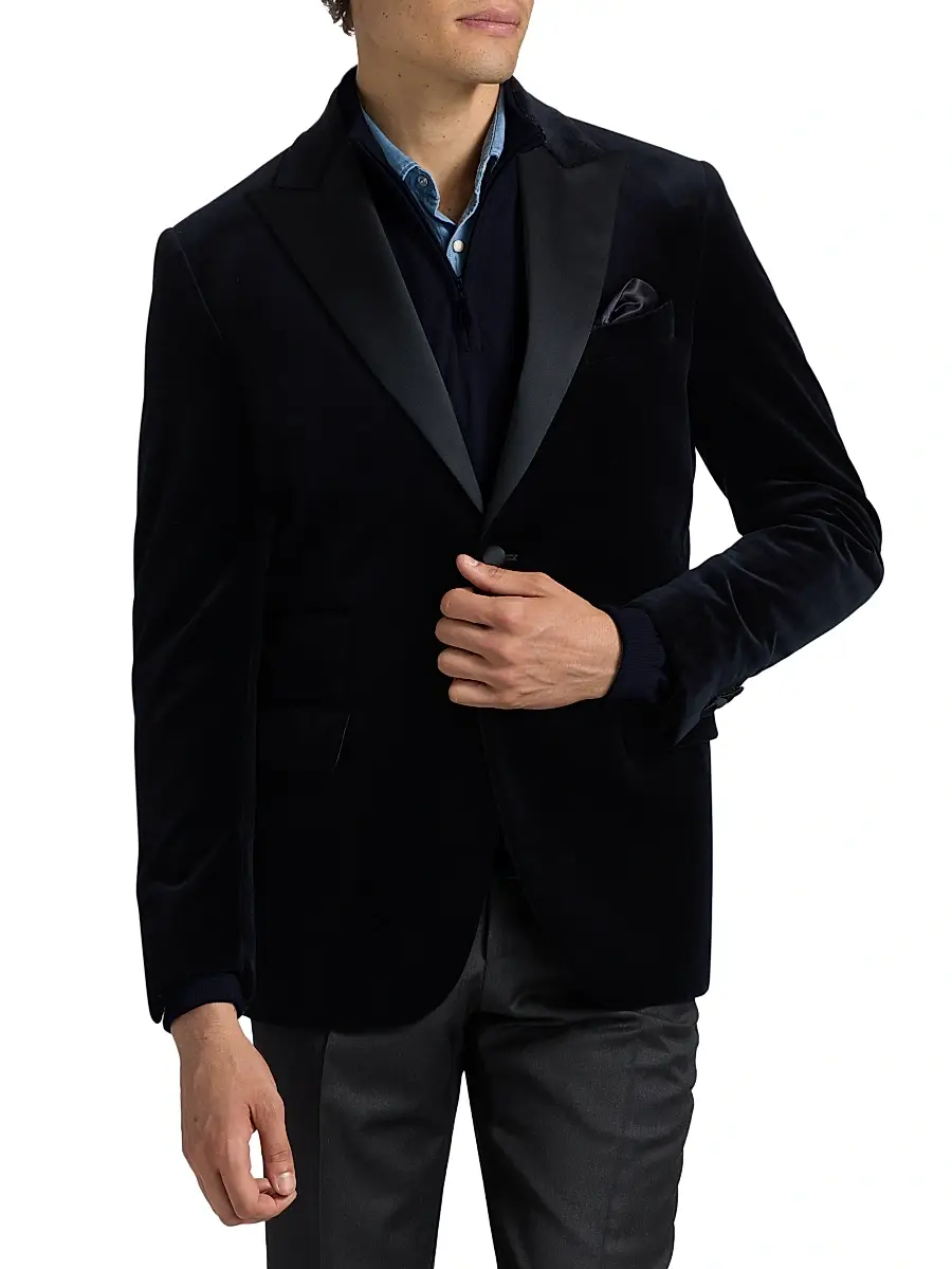 Saks Fifth Avenue Men's COLLECTION Velvet Formal Peak Lapel Jacket | Thumbnail 3