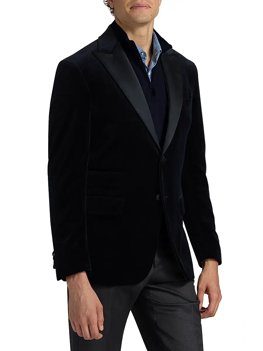 Saks Fifth Avenue Men's COLLECTION Velvet Formal Peak Lapel Jacket | Thumbnail 4