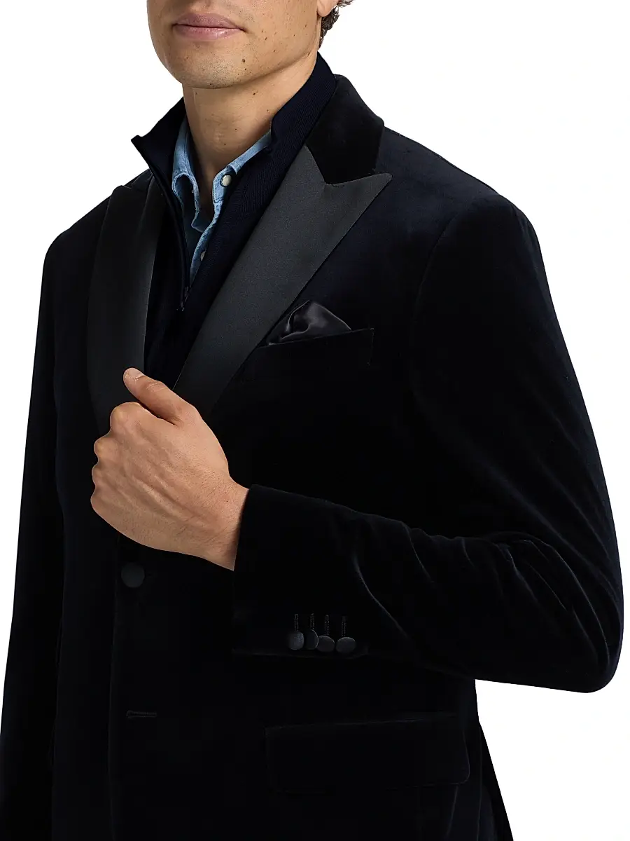 Saks Fifth Avenue Men's COLLECTION Velvet Formal Peak Lapel Jacket | Thumbnail 6