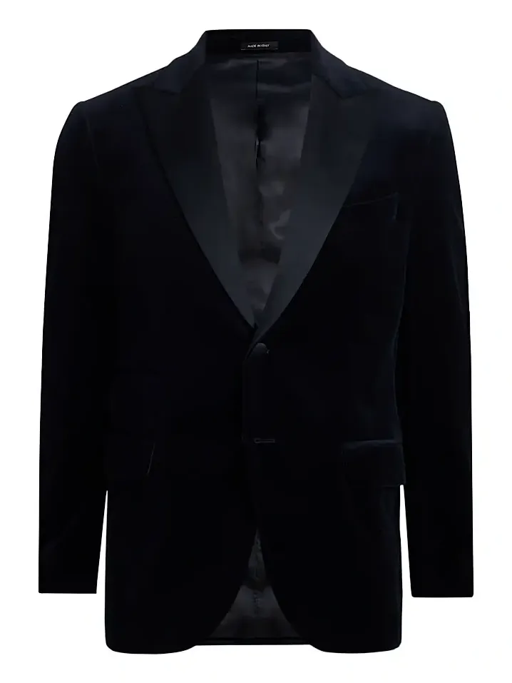 Men's COLLECTION Velvet Formal Peak Lapel Jacket Men's COLLECTION Velvet Formal Peak Lapel Jacket