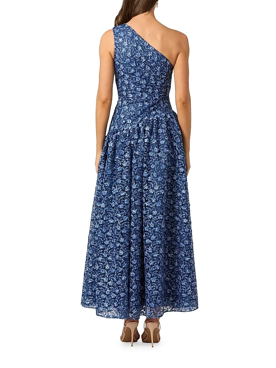 Shoshanna Women's Danielle Floral One-Shoulder Gown | Thumbnail 3 Shoshanna Women's Danielle Floral One-Shoulder Gown | Thumbnail 3