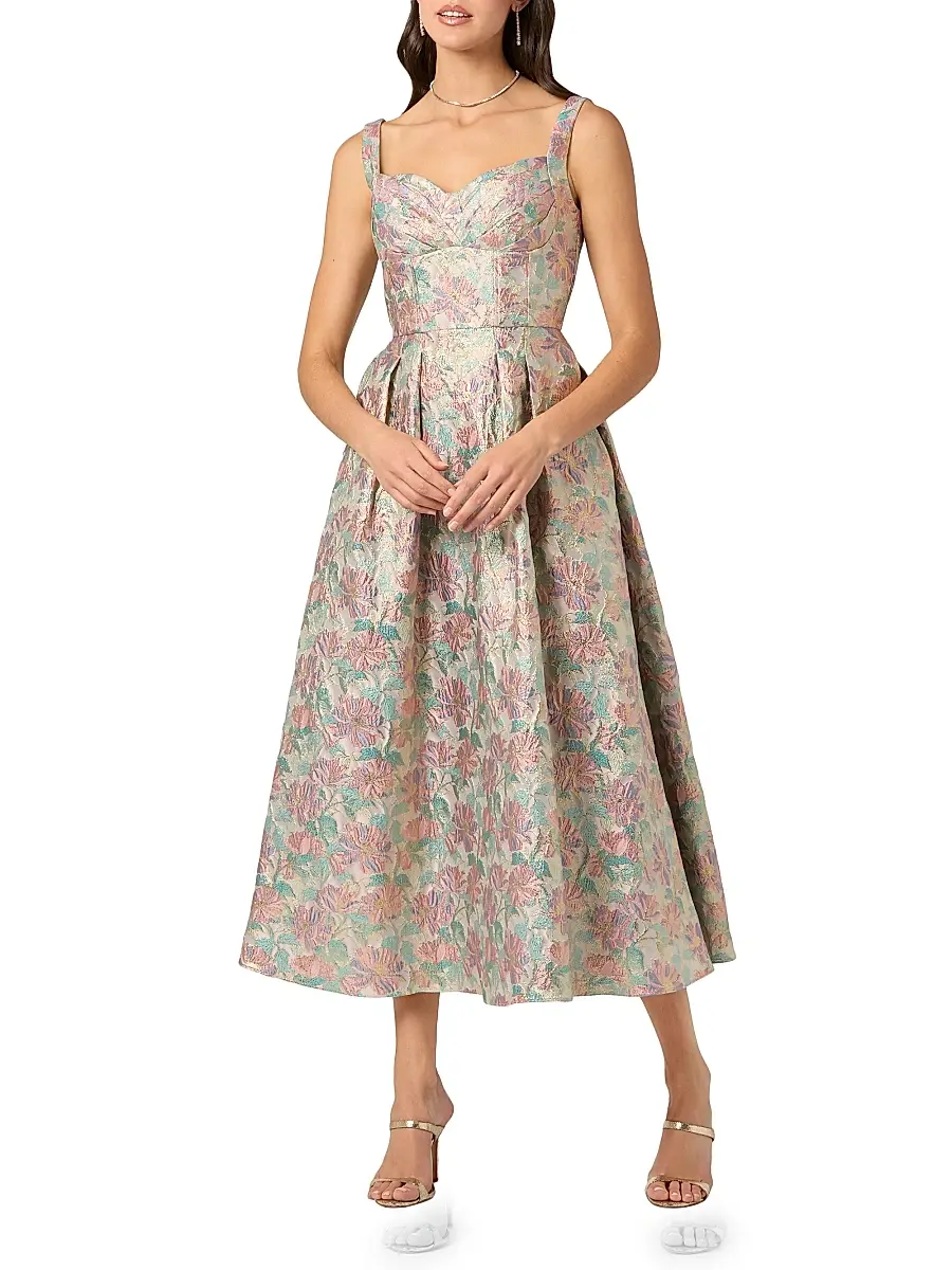 Shoshanna Women's Ophelia Brocade Midi-Dress | Thumbnail 2 Shoshanna Women's Ophelia Brocade Midi-Dress | Thumbnail 2
