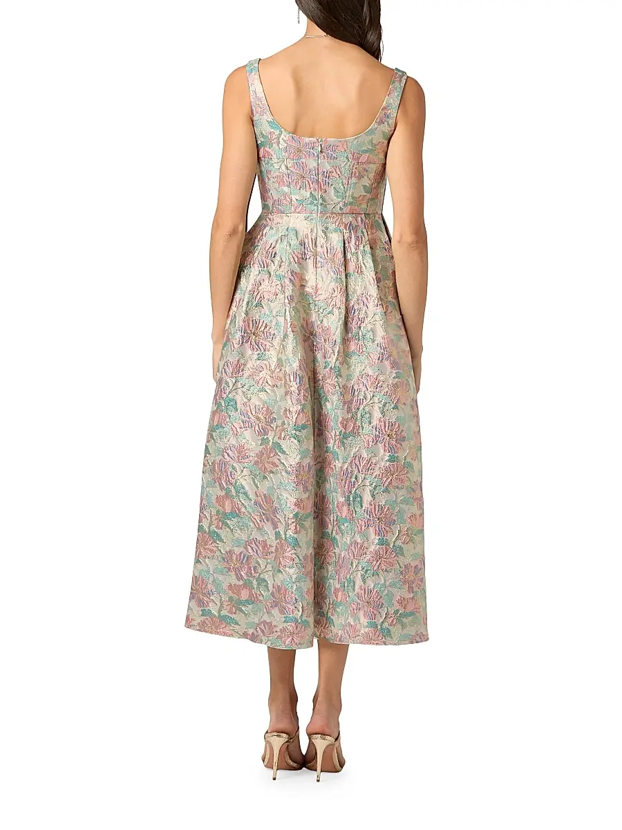 Shoshanna Women's Ophelia Brocade Midi-Dress | Thumbnail 3 Shoshanna Women's Ophelia Brocade Midi-Dress | Thumbnail 3