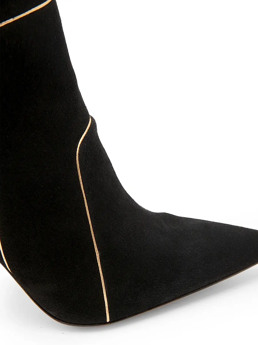 Gianvito Rossi Women's 95MM Suede Ankle Boots - Black Mekong | Thumbnail 5 Gianvito Rossi Women's 95MM Suede Ankle Boots - Black Mekong | Thumbnail 5