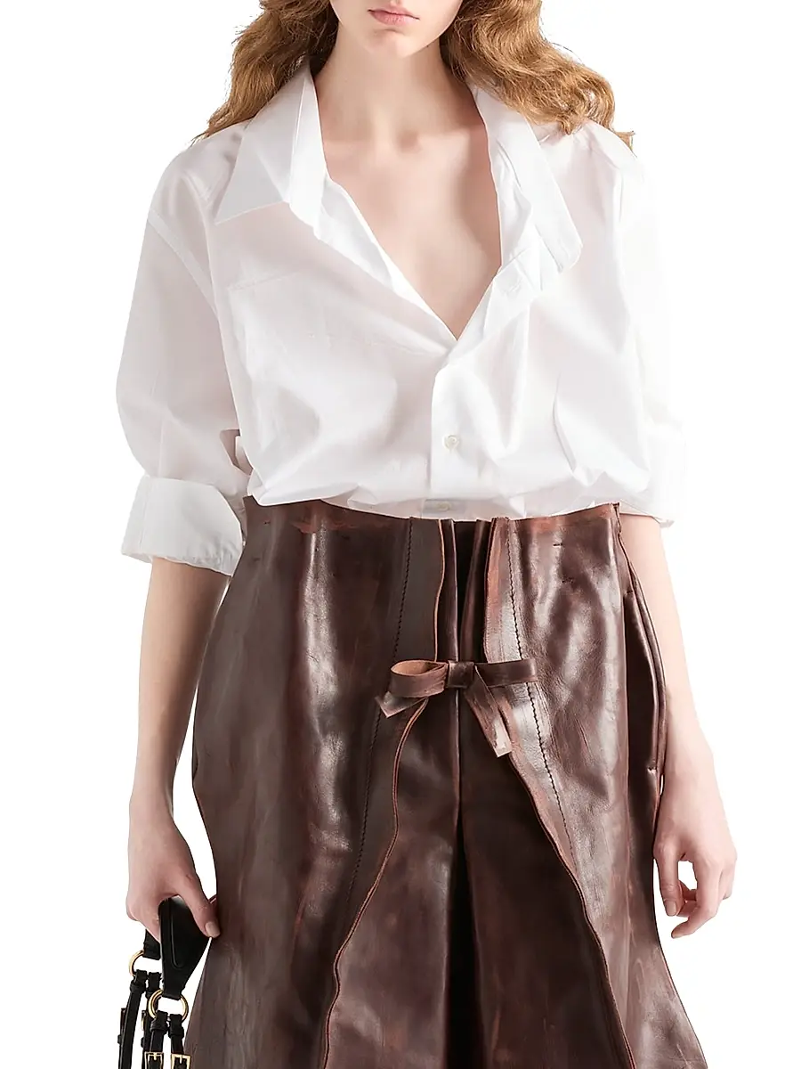 Prada Women's Poplin Shirt - White | Thumbnail 2