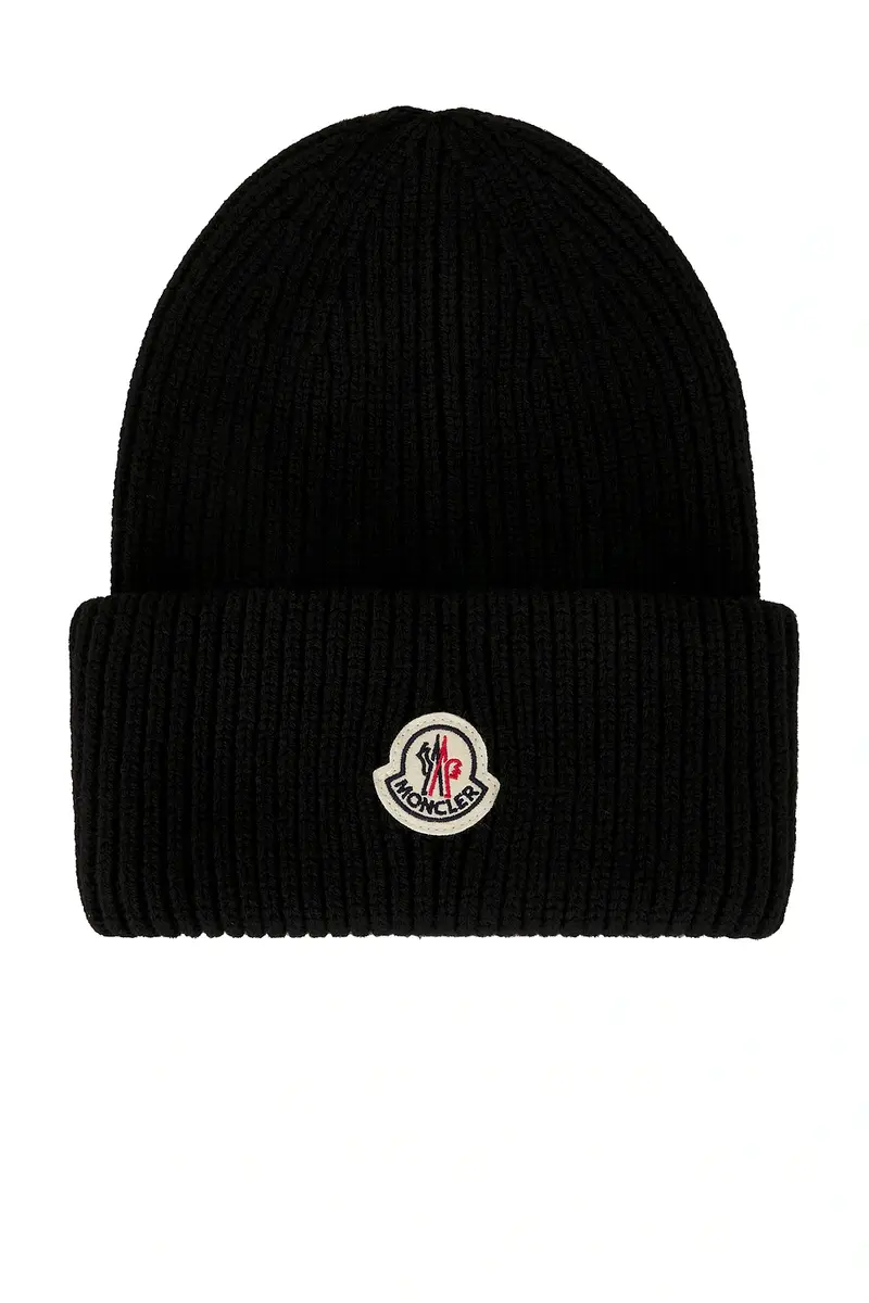 Moncler Logo Beanie | Image 1 Moncler Logo Beanie | Image 1