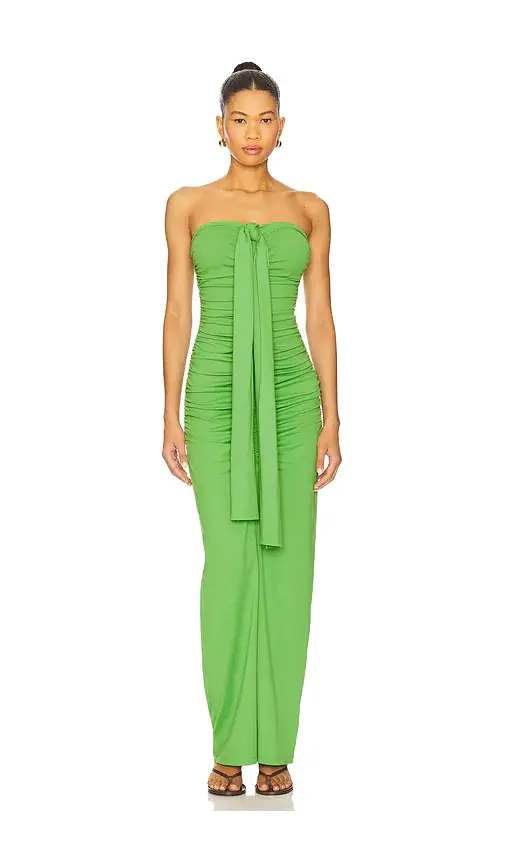 susana monaco Center Gathered Tie With Slit Dress | Thumbnail 2 susana monaco Center Gathered Tie With Slit Dress | Thumbnail 2