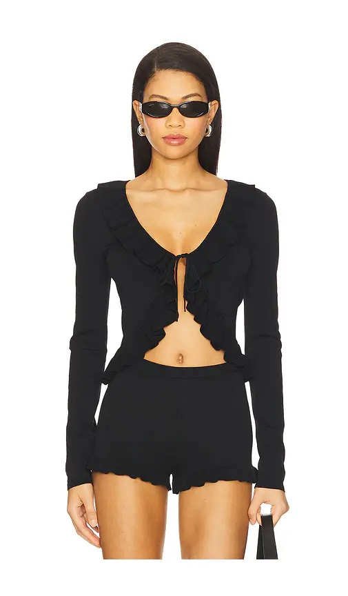 MAJORELLE Layilah Ruffle Cardigan
