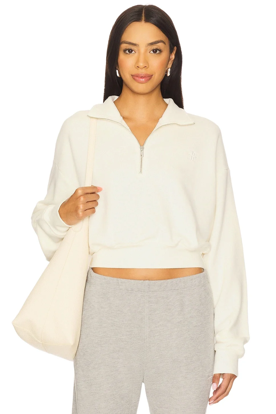 Cropped Half Zip Sweatshirt Cropped Half Zip Sweatshirt