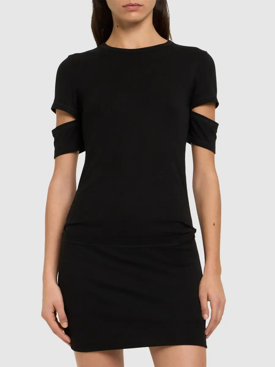 HELMUT LANG Slash Cut Out Jersey Midi Dress | Thumbnail 3