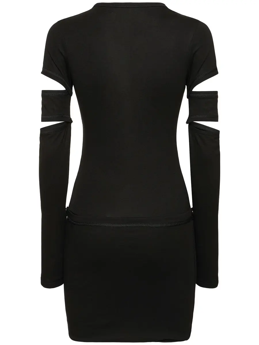HELMUT LANG Slash Cut Out Jersey Midi Dress | Thumbnail 5