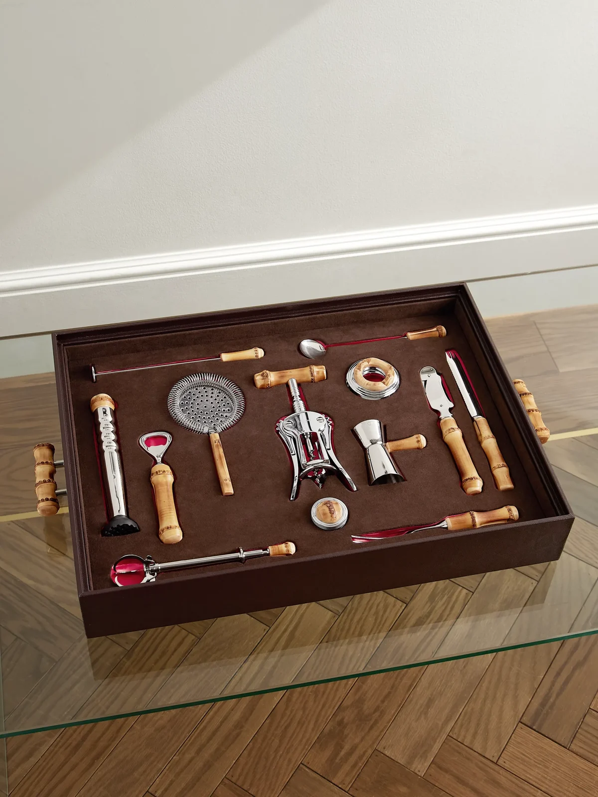 Bamboo and Stainless Steel Bar Set - Men
