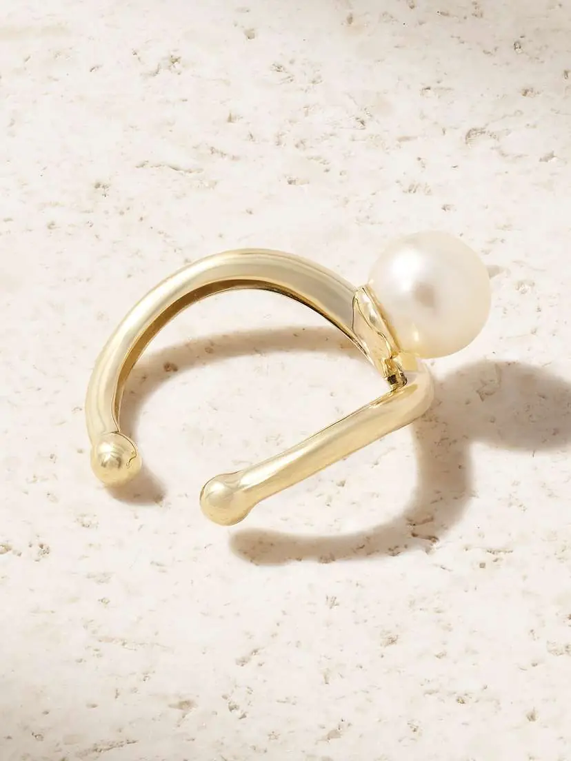 Mizuki 14-karat Gold Pearl Ear Cuff | Thumbnail 3