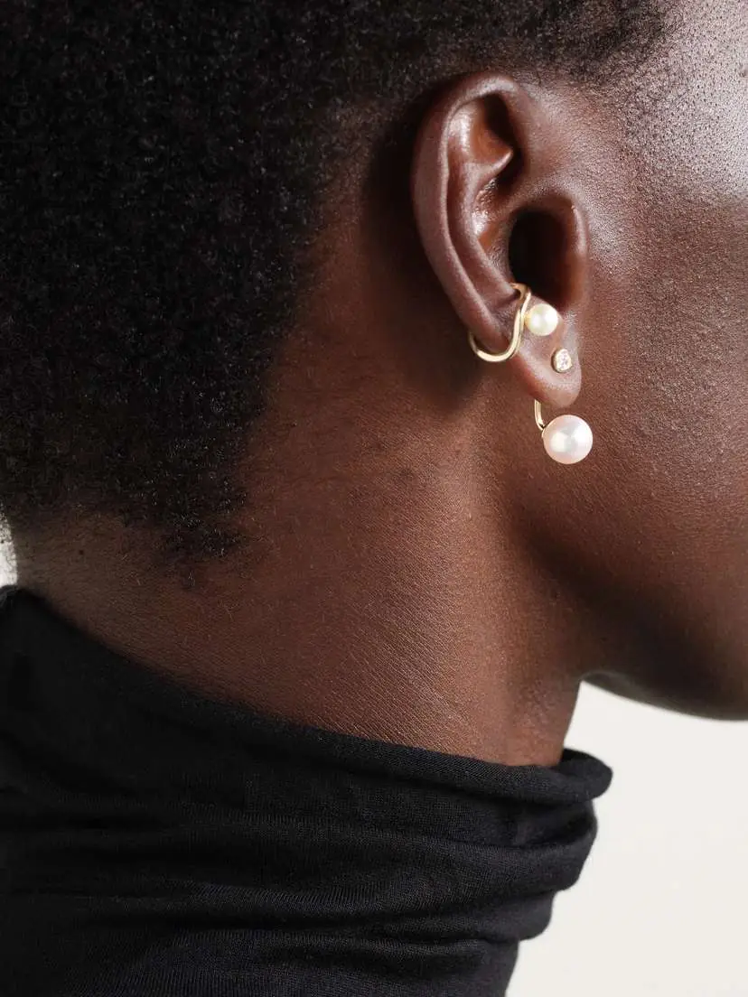 Mizuki 14-karat Gold Pearl Ear Cuff | Thumbnail 4