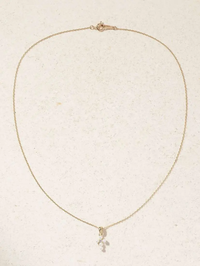 Mizuki 14-karat Gold, Pearl And Diamond Necklace | Thumbnail 4