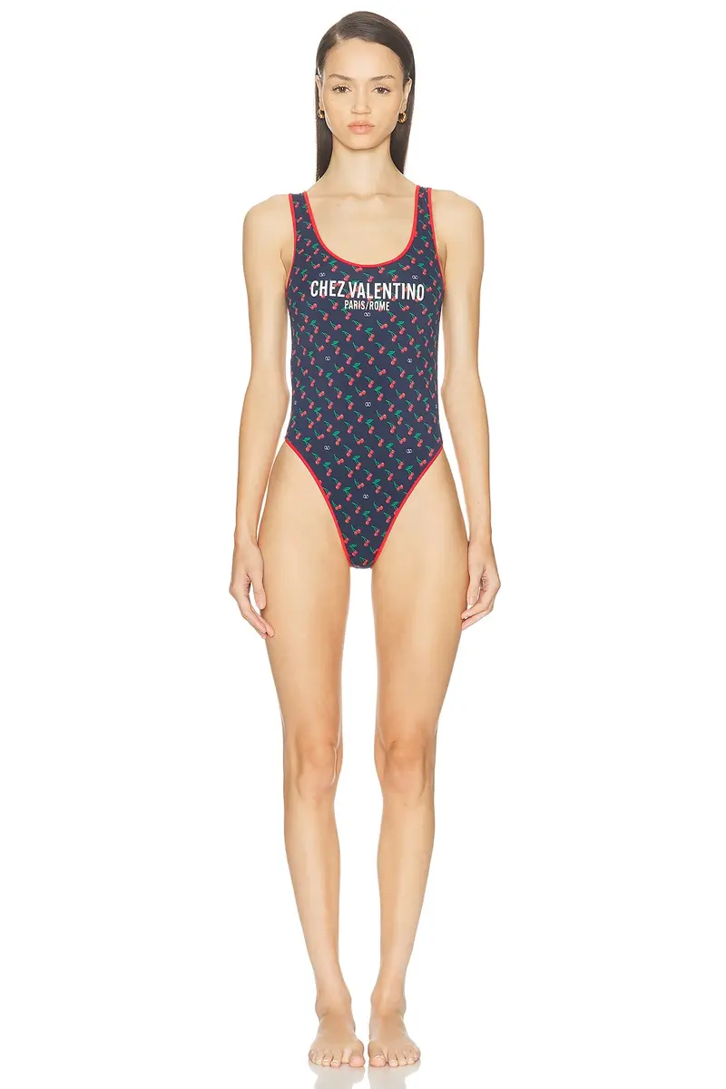 Valentino Cherryfic One Piece Swimsuit