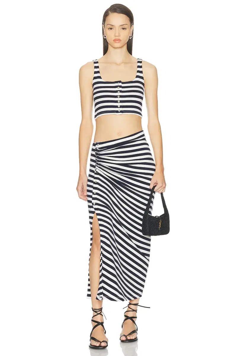 Rabanne Striped Cropped Tank Top | Thumbnail 4 Rabanne Striped Cropped Tank Top | Thumbnail 4