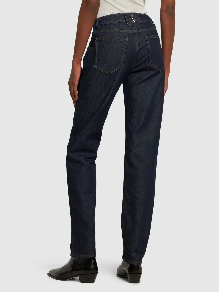 FERRARI Denim High Waist Straight Jeans | Thumbnail 3