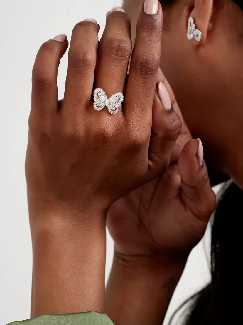 De Beers London Portraits Of Nature Butterfly 18-karat White Gold Diamond Ring | Thumbnail 2