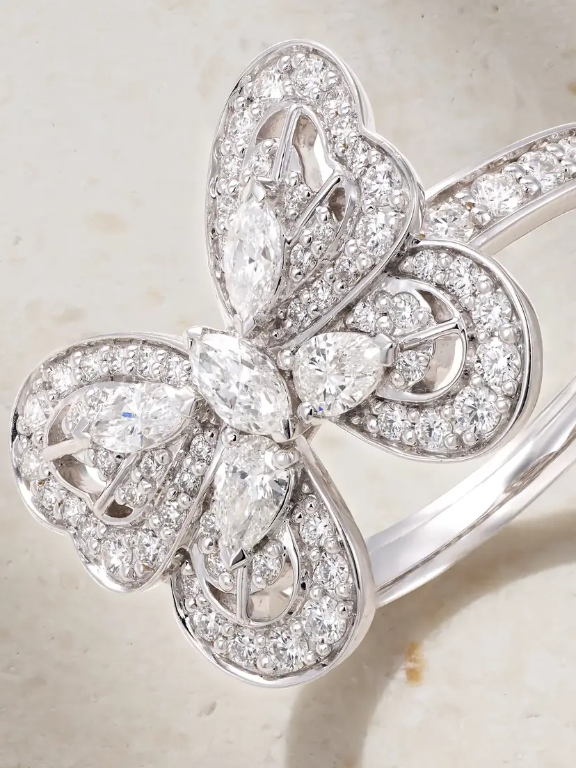 De Beers London Portraits Of Nature Butterfly 18-karat White Gold Diamond Ring | Thumbnail 4
