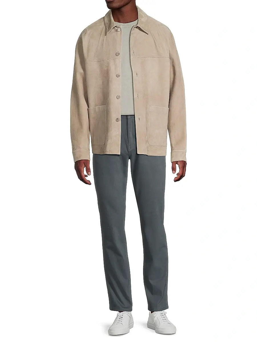 Vince Men's Suede Button-Front Shirt Jacket | Thumbnail 2 Vince Men's Suede Button-Front Shirt Jacket | Thumbnail 2
