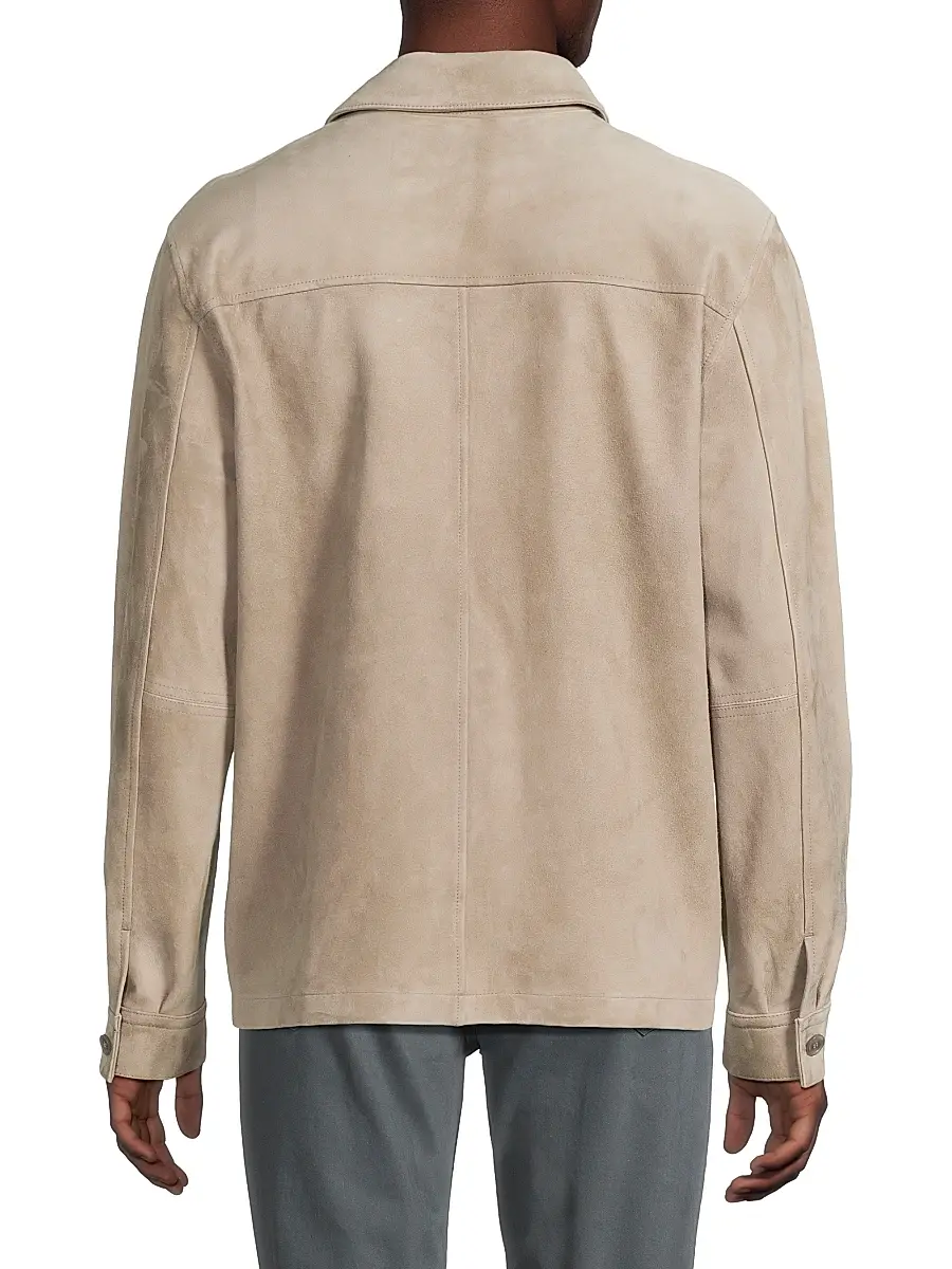 Vince Men's Suede Button-Front Shirt Jacket | Thumbnail 5 Vince Men's Suede Button-Front Shirt Jacket | Thumbnail 5