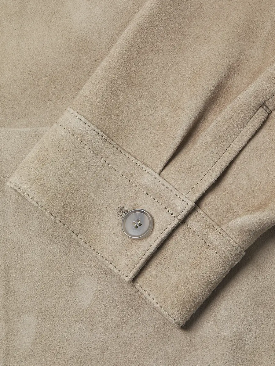 Vince Men's Suede Button-Front Shirt Jacket | Thumbnail 6 Vince Men's Suede Button-Front Shirt Jacket | Thumbnail 6
