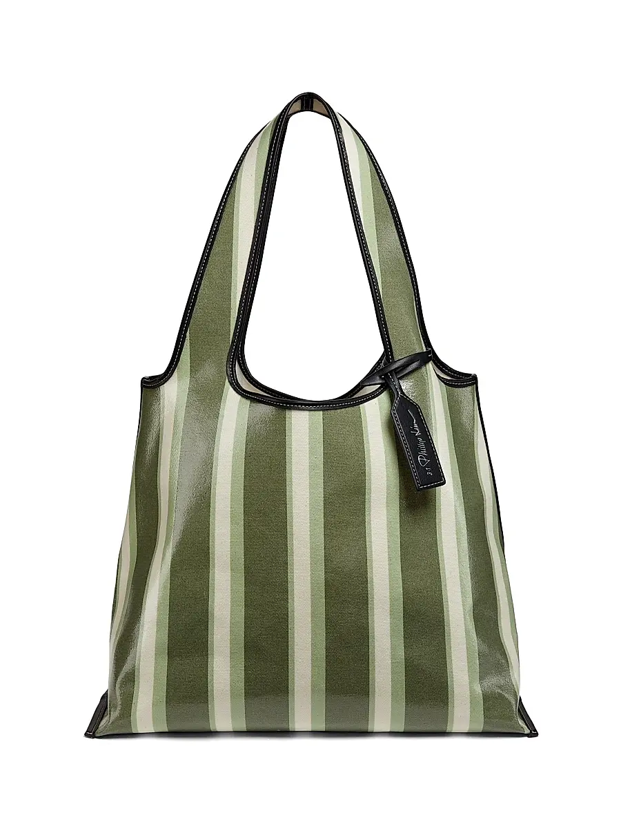 3.1 Phillip Lim Women's Dual Stripe Market Tote - Thyme Multi | Image 1 3.1 Phillip Lim Women's Dual Stripe Market Tote - Thyme Multi | Image 1