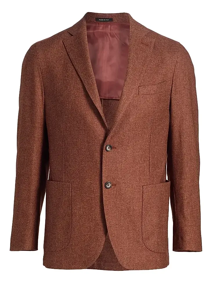 Men's COLLECTION Melange Wool-Blend Flannel Jacket Men's COLLECTION Melange Wool-Blend Flannel Jacket