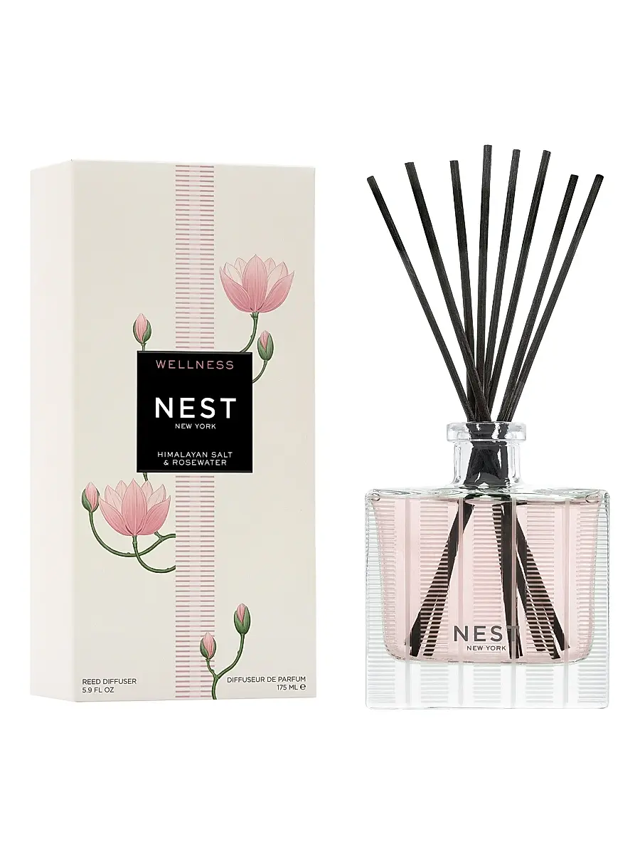 NEST New York Himalayan Salt & Rosewater Reed Diffuser | Image 1 NEST New York Himalayan Salt & Rosewater Reed Diffuser | Image 1