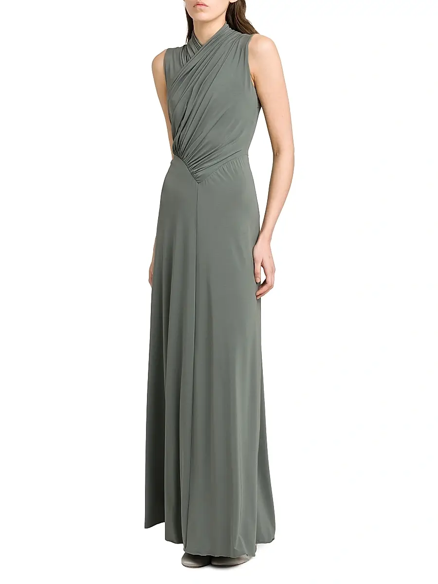 Alberta Ferretti Women's Jersey-Knit Gathered Surplice Maxi Dress | Thumbnail 4