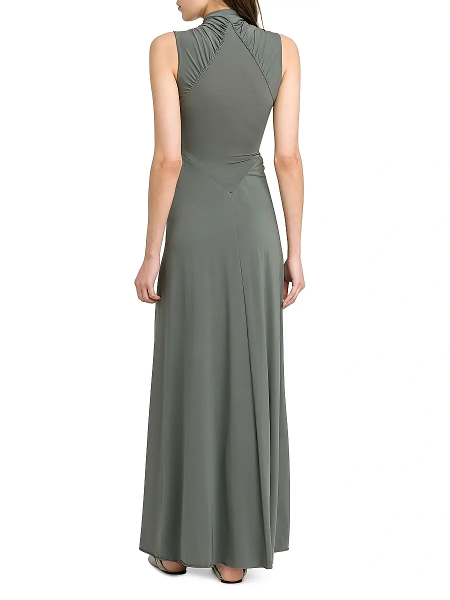 Alberta Ferretti Women's Jersey-Knit Gathered Surplice Maxi Dress | Thumbnail 5