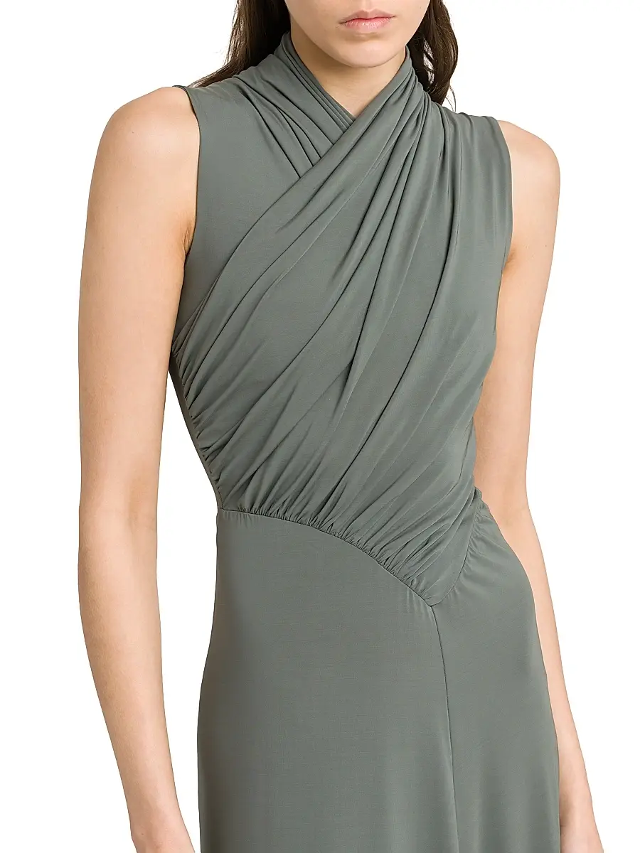 Alberta Ferretti Women's Jersey-Knit Gathered Surplice Maxi Dress | Thumbnail 6