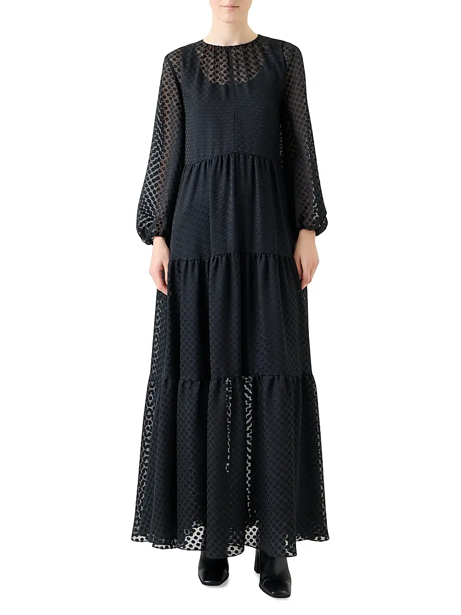 Akris punto Women's Dot Devoré Boho A-line Maxi Dress | Thumbnail 2 Akris punto Women's Dot Devoré Boho A-line Maxi Dress | Thumbnail 2