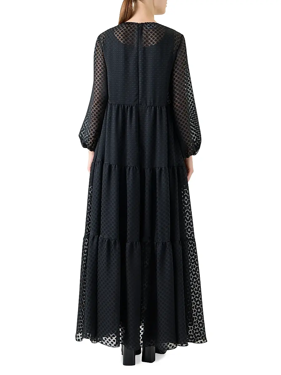 Akris punto Women's Dot Devoré Boho A-line Maxi Dress | Thumbnail 4 Akris punto Women's Dot Devoré Boho A-line Maxi Dress | Thumbnail 4