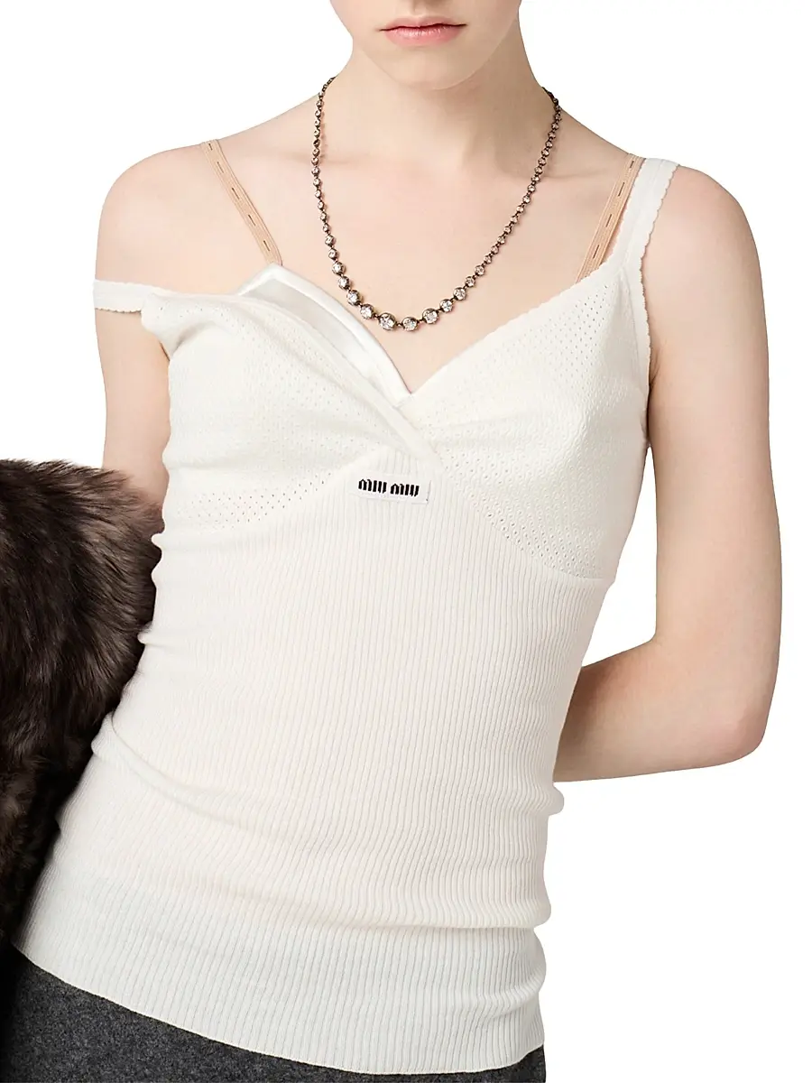 Miu Miu Women's Cotton Knit Top | Thumbnail 4