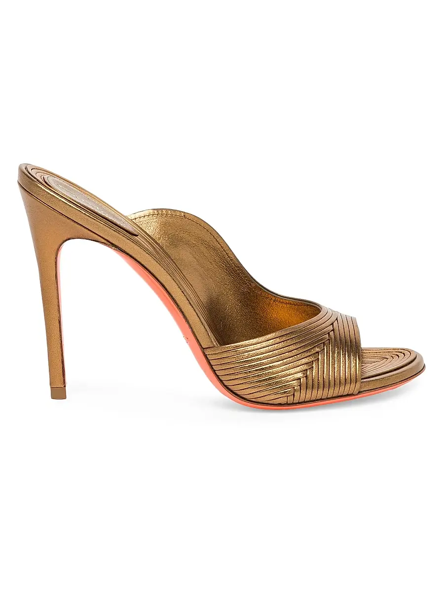 Santoni Women's Serpentine 85MM Metallic Leather Sandals - Bronze | Image 1 Santoni Women's Serpentine 85MM Metallic Leather Sandals - Bronze | Image 1