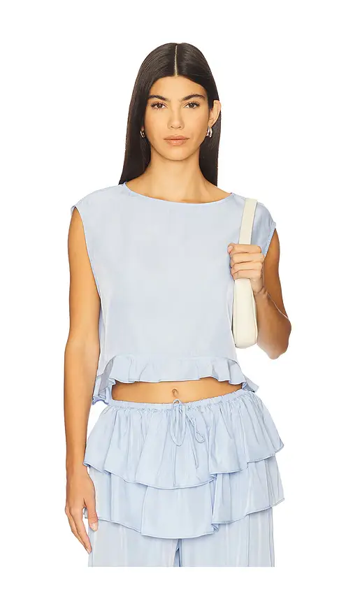 WeWoreWhat Boat Neck Ruffle Top