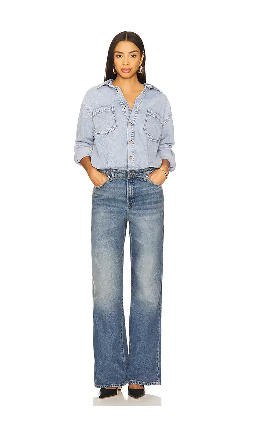 Good American Denim Shirt Jumpsuit | Image 1 Good American Denim Shirt Jumpsuit | Image 1