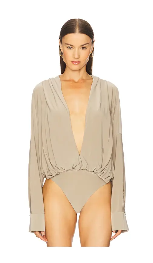 Norma Kamali Hooded Super Oversized BF NK Shirt Bodysuit | Thumbnail 2 Norma Kamali Hooded Super Oversized BF NK Shirt Bodysuit | Thumbnail 2