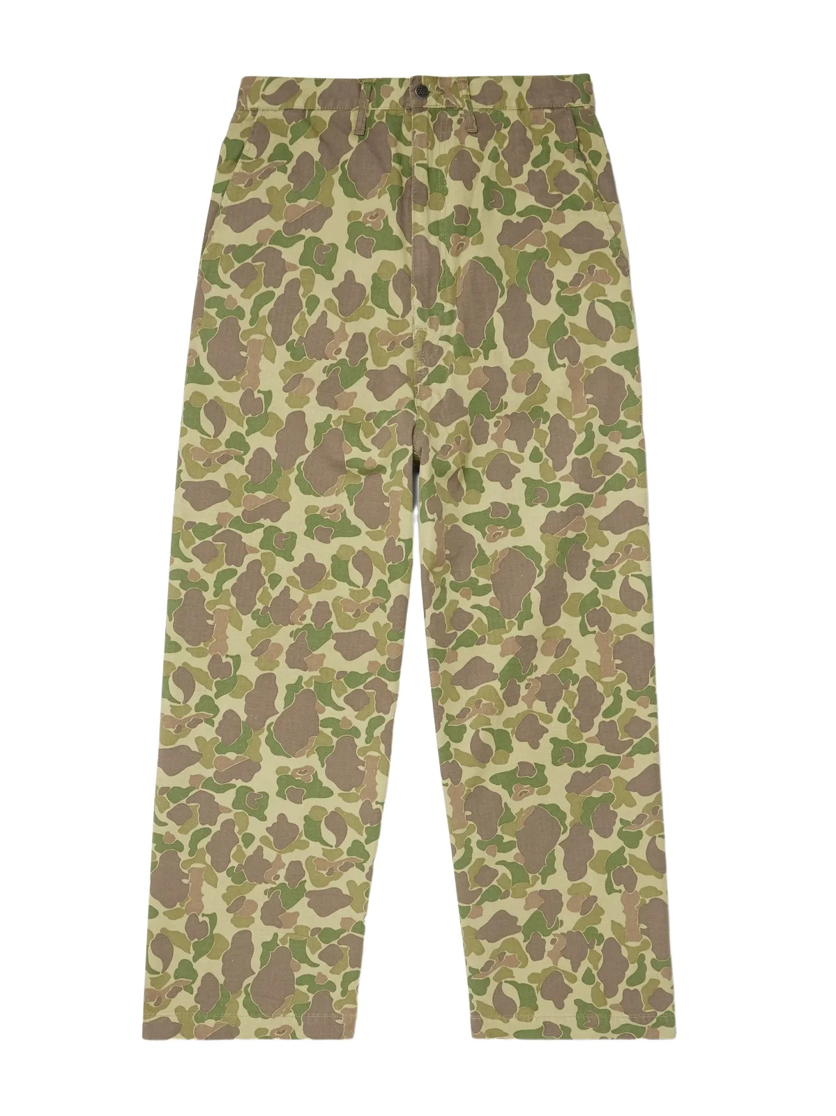 Wide-Leg Camouflage-Print Herringbone Cotton Trousers - Men Wide-Leg Camouflage-Print Herringbone Cotton Trousers - Men