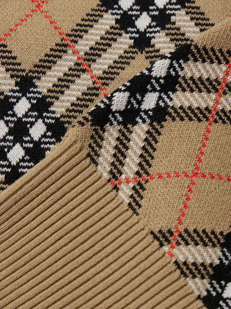 Burberry Checked Jacquard-Knit Wool-Blend Cardigan - Men | Thumbnail 5 Burberry Checked Jacquard-Knit Wool-Blend Cardigan - Men | Thumbnail 5