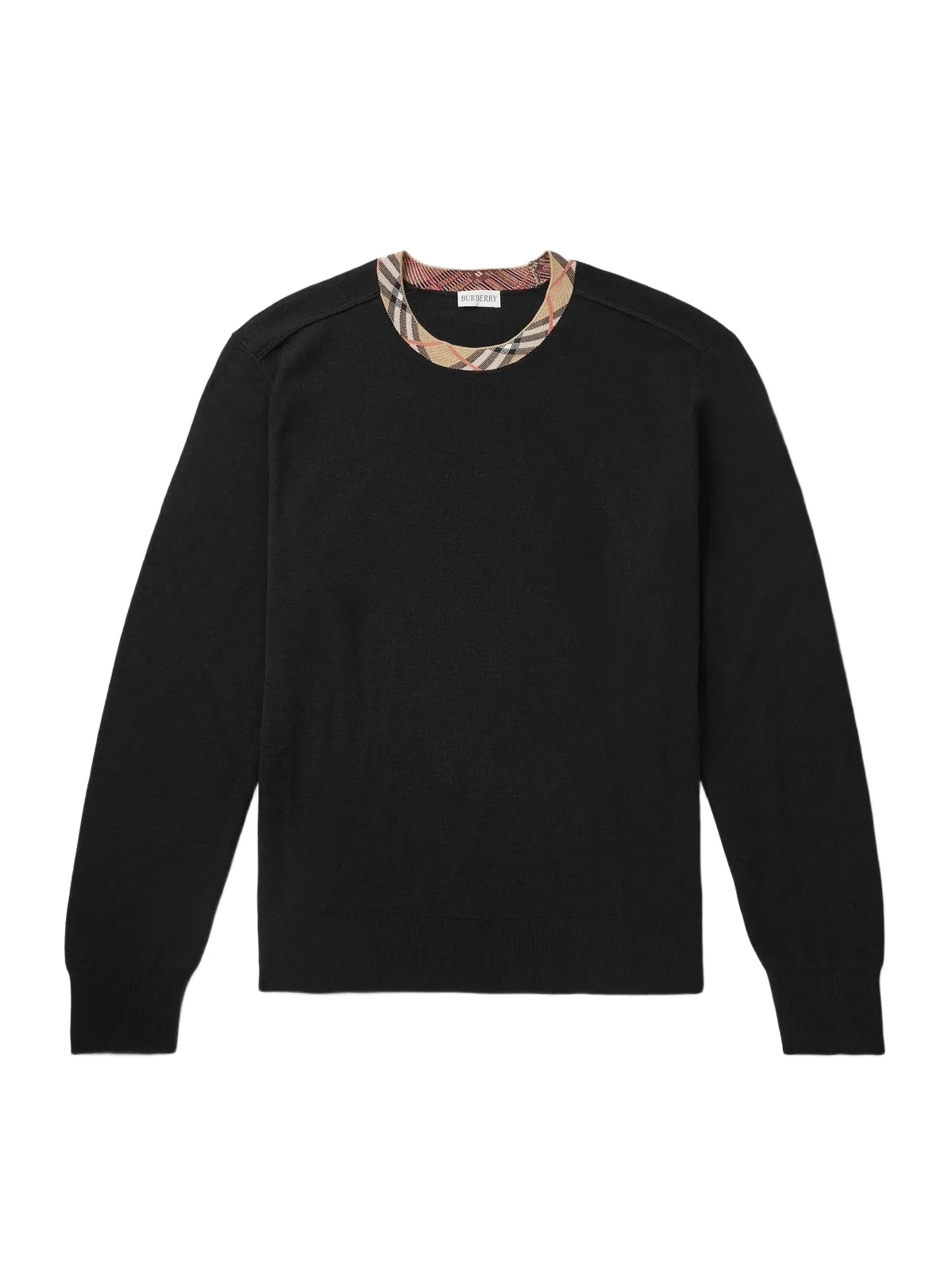 Checked Jacquard-Trimmed Wool Sweater - Men Checked Jacquard-Trimmed Wool Sweater - Men