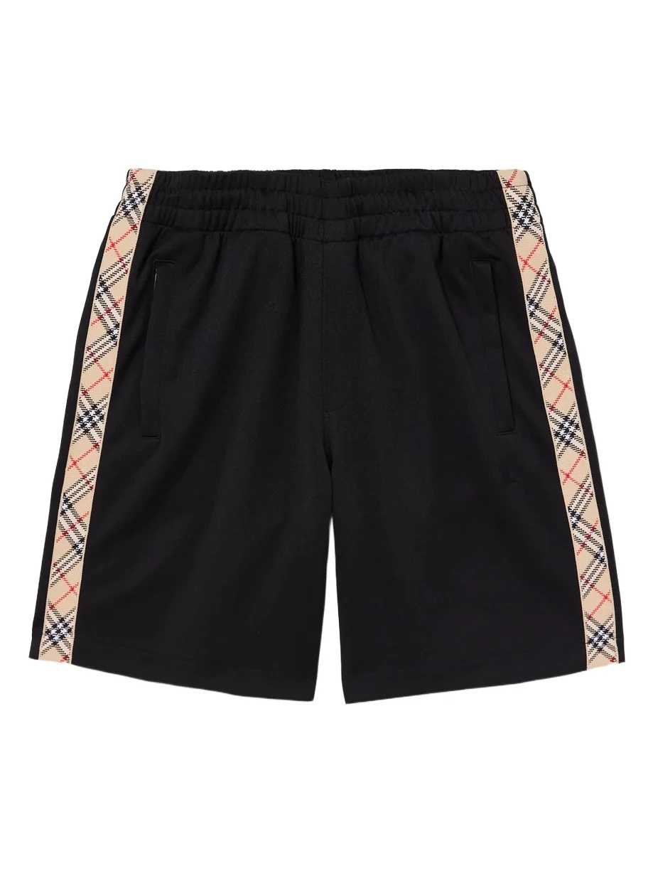 Burberry Straight-Leg Checked Jacquard-Knit Trimmed Tech-Jersey Shorts - Men