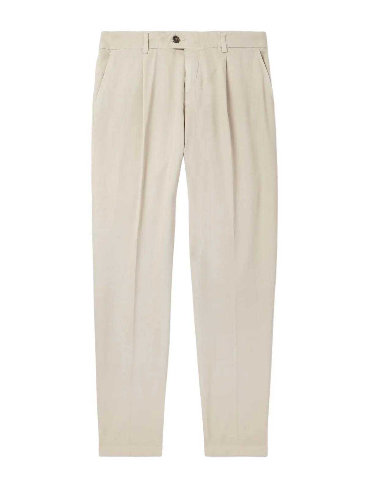 Straight-Leg Pleated Stretch Cotton and Lyocell-Blend Trousers - Men Straight-Leg Pleated Stretch Cotton and Lyocell-Blend Trousers - Men